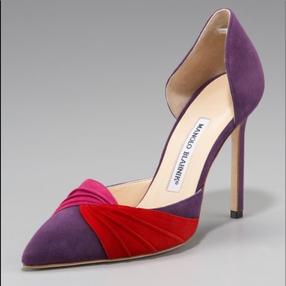 🍒HP🍒Manolo Blahnik Caocedo Suede Ruched pumps